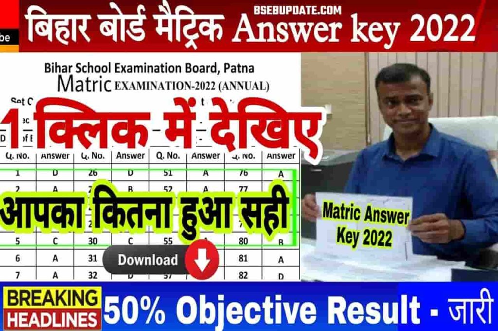 Bihar Board 10th Answer Key of Objective Question 2022