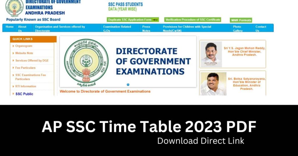 AP SSC Time Table 2023 - BSEAP 10th Class Exam Date @bse.ap.gov.in